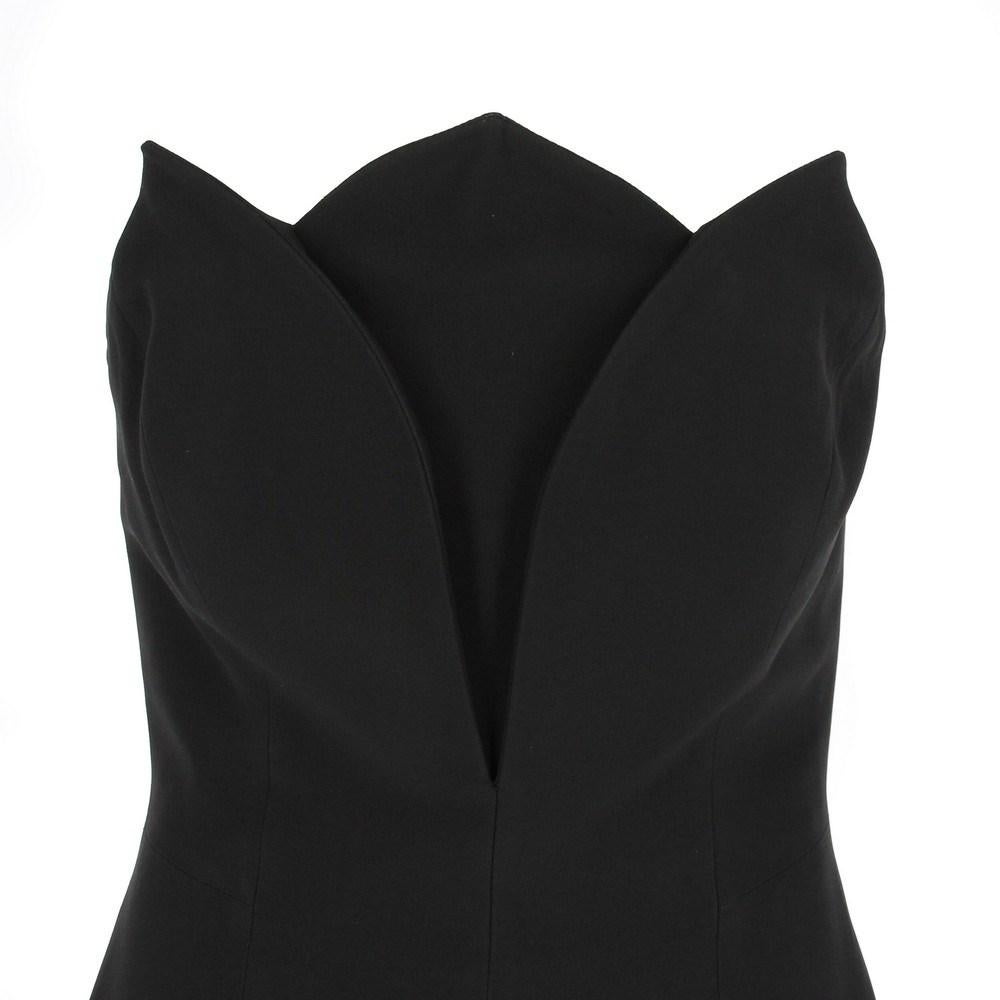 Women's 2000s Alberta Ferretti Vintage black strapless midi dress