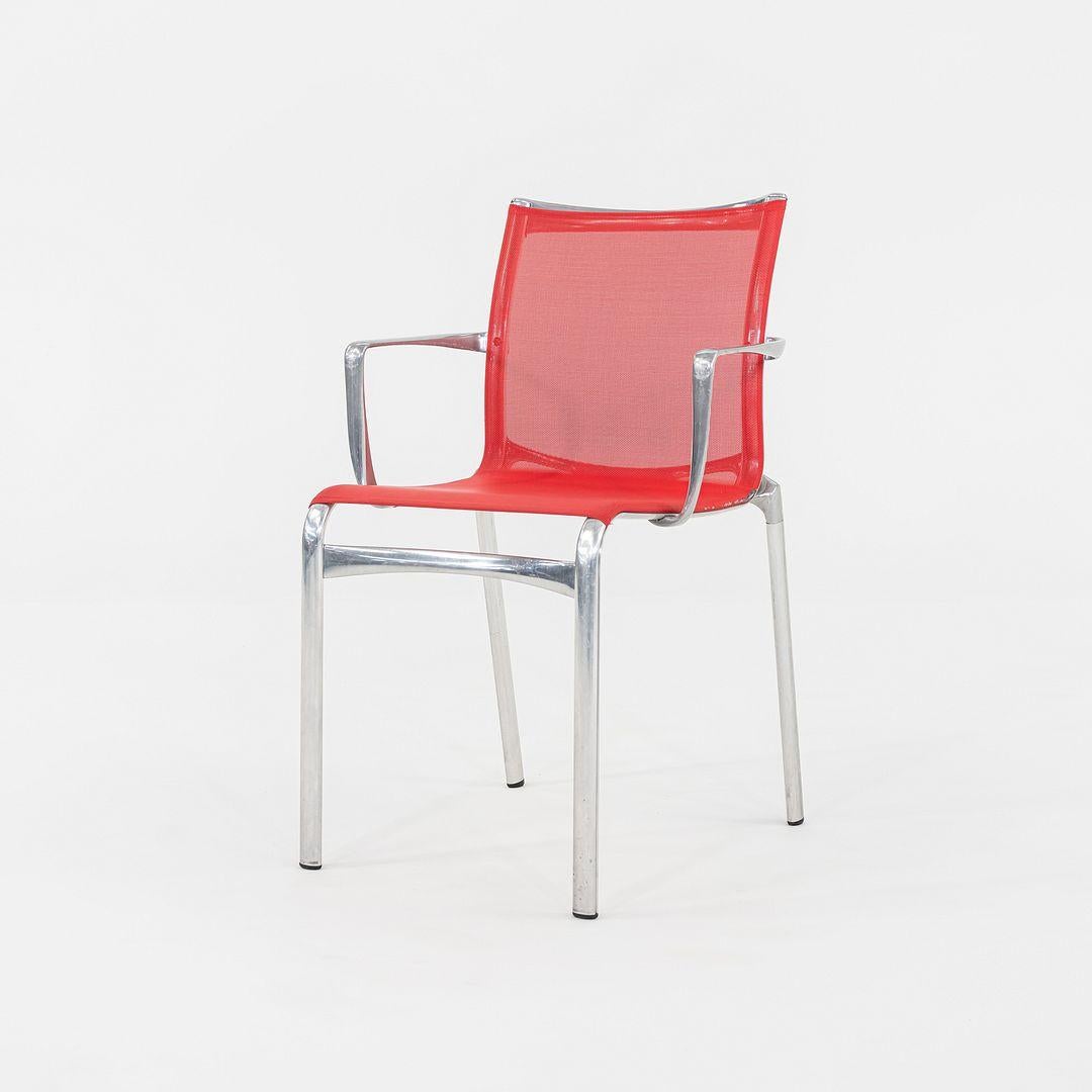 2000s Alberto Meda for Alias Big Frame 44 l 440a Stacking Chairs in Red Mesh For Sale 3