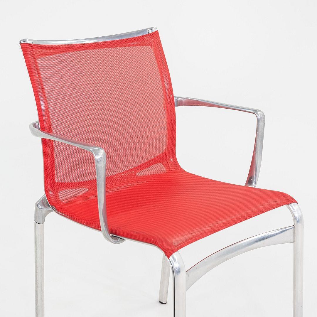 2000s Alberto Meda for Alias Big Frame 44 l 440a Stacking Chairs in Red Mesh For Sale 5