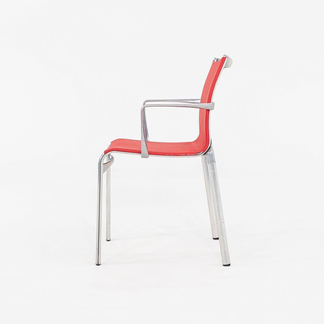Modern 2000s Alberto Meda for Alias Big Frame 44 l 440a Stacking Chairs in Red Mesh For Sale