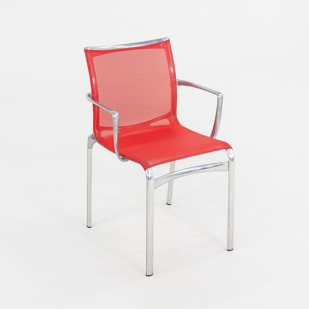 2000s Alberto Meda for Alias Big Frame 44 l 440a Stacking Chairs in Red Mesh In Good Condition For Sale In Philadelphia, PA