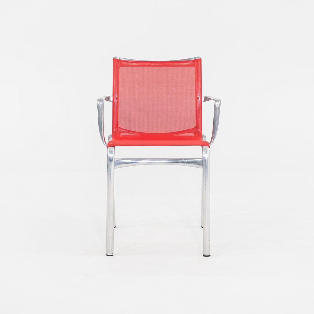 2000s Alberto Meda for Alias Big Frame 44 l 440a Stacking Chairs in Red Mesh For Sale 1