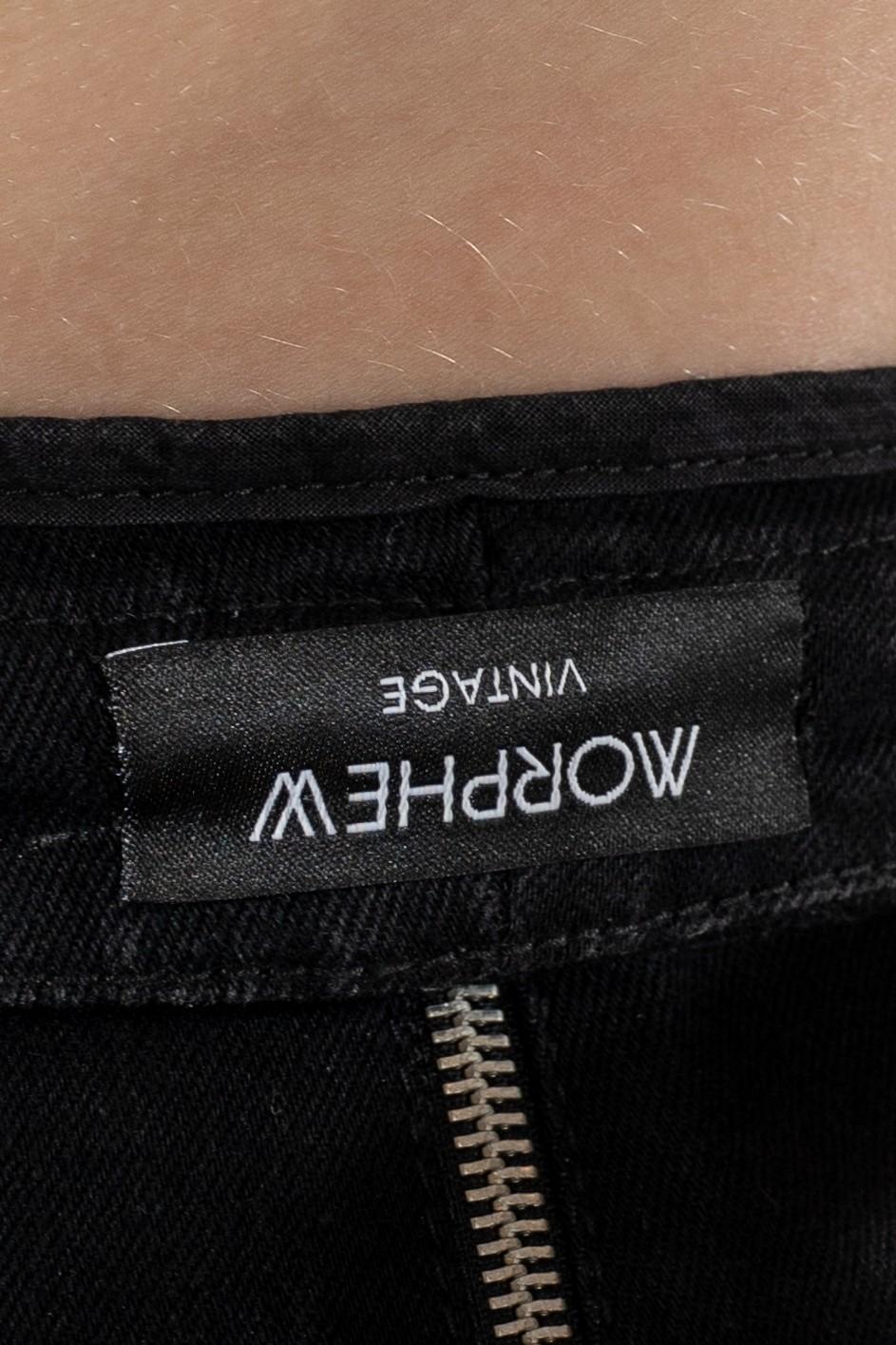 2000S Alexander Mcqueen  Black Cotton Denim Punk Zipper Skirt For Sale 5