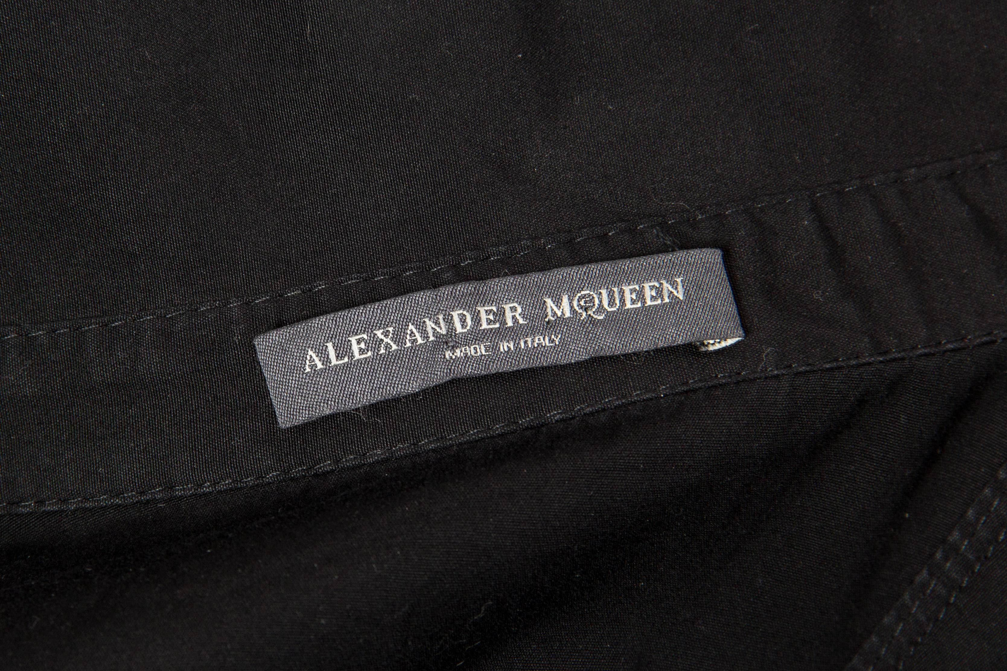 2000S ALEXANDER MCQUEEN Black Cotton Kimono Sleeve Cocoon Shirt Dress For Sale 3