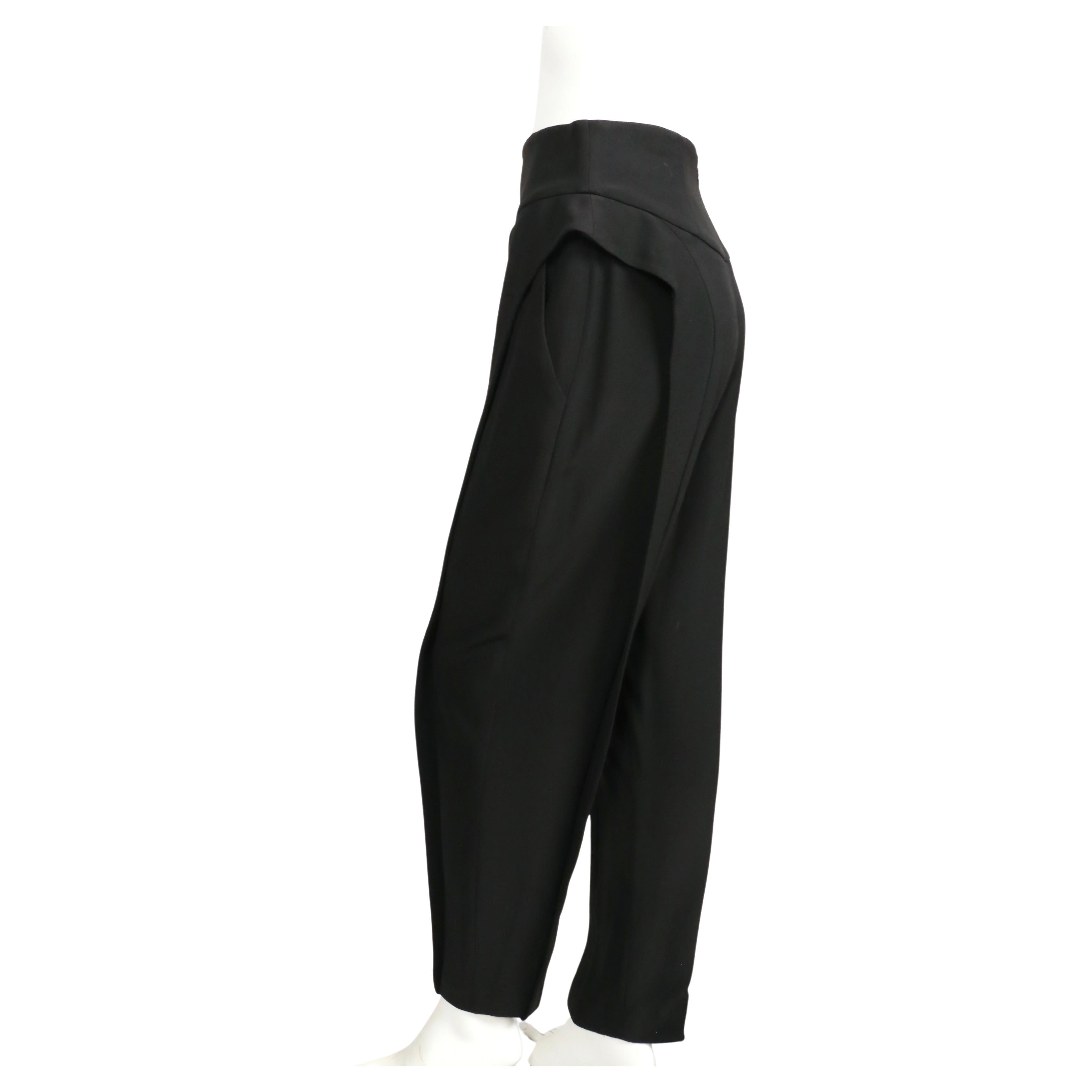 Women's 2000's ALEXANDER MCQUEEN black pants with side ruffles For Sale