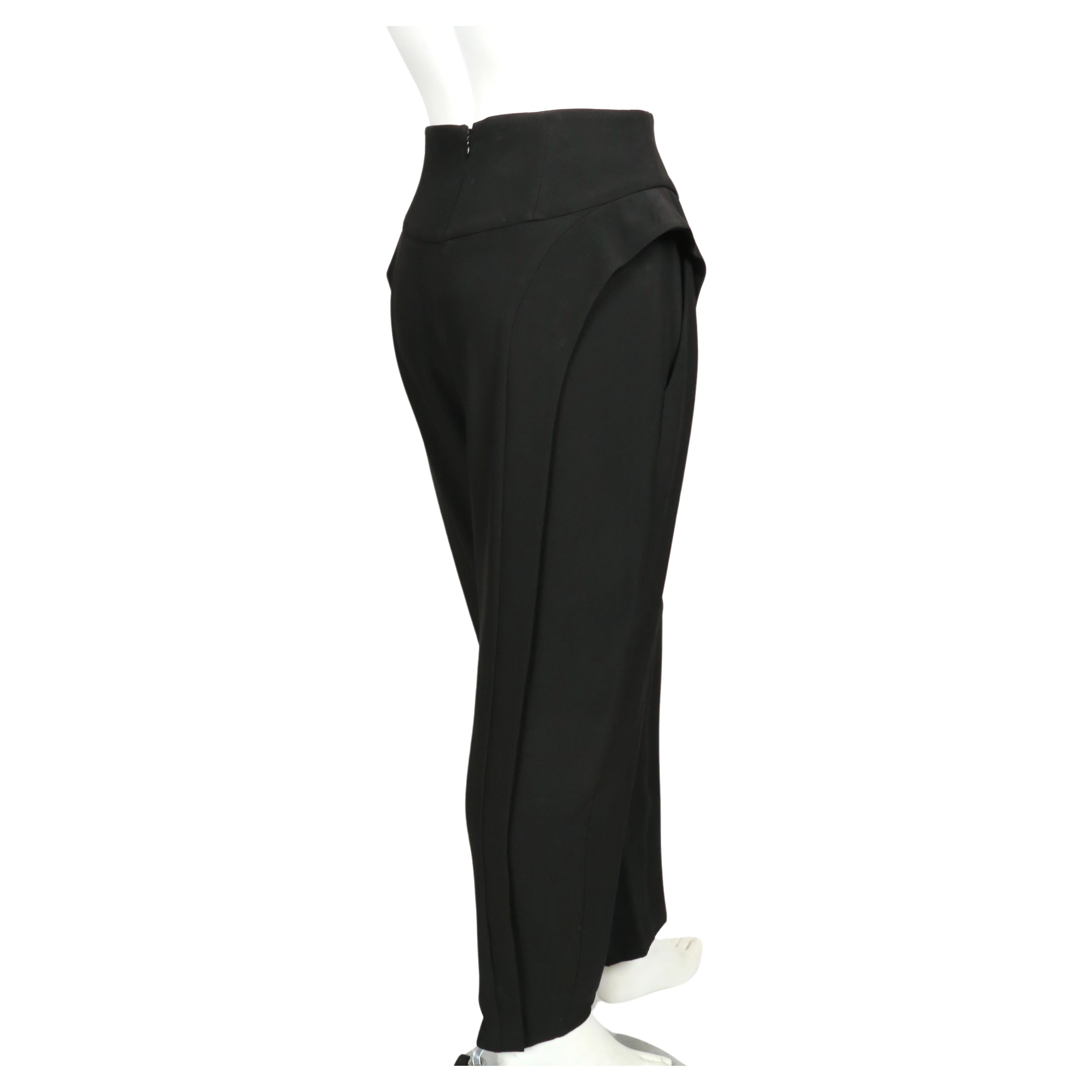 2000's ALEXANDER MCQUEEN black pants with side ruffles For Sale 2