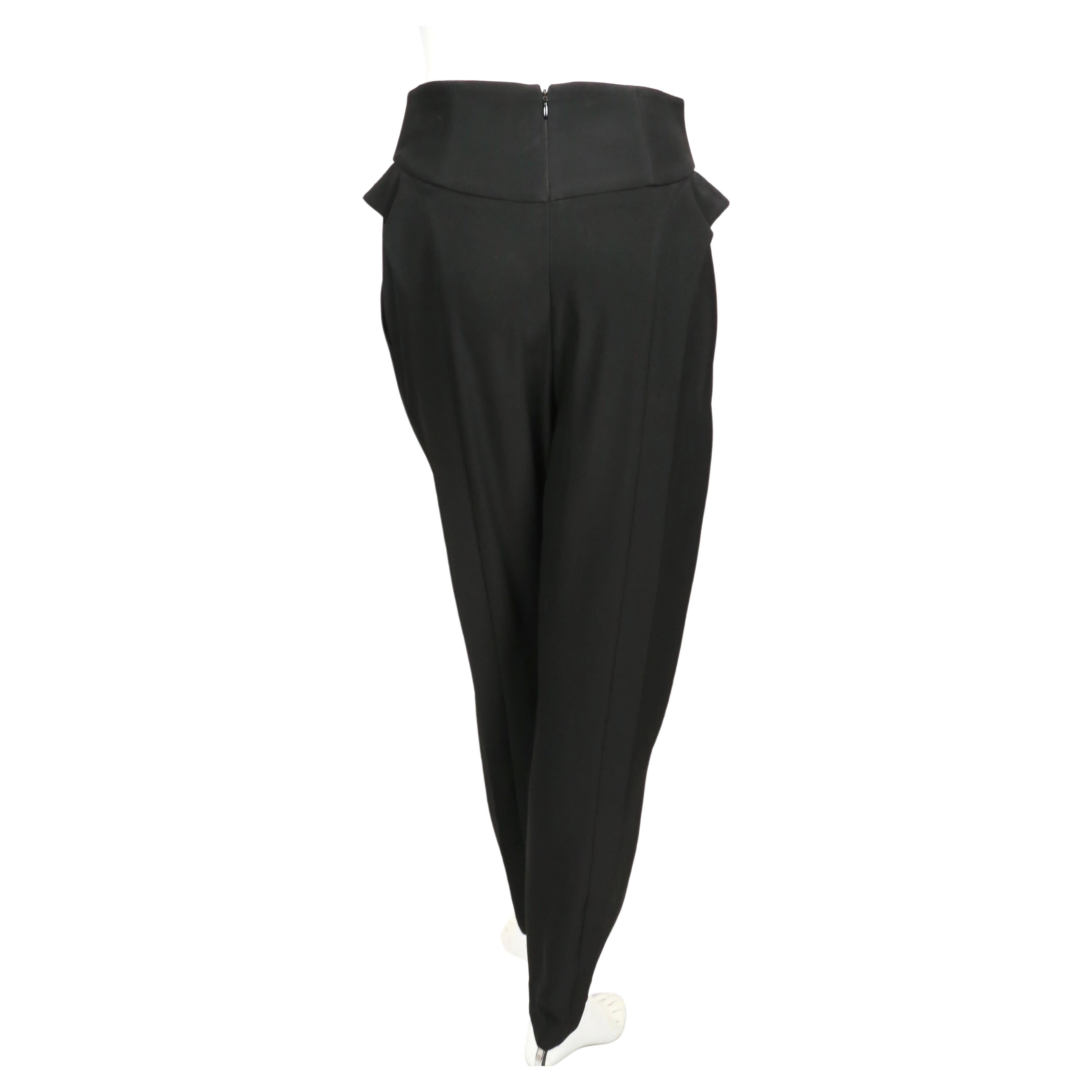 2000's ALEXANDER MCQUEEN black pants with side ruffles For Sale 3