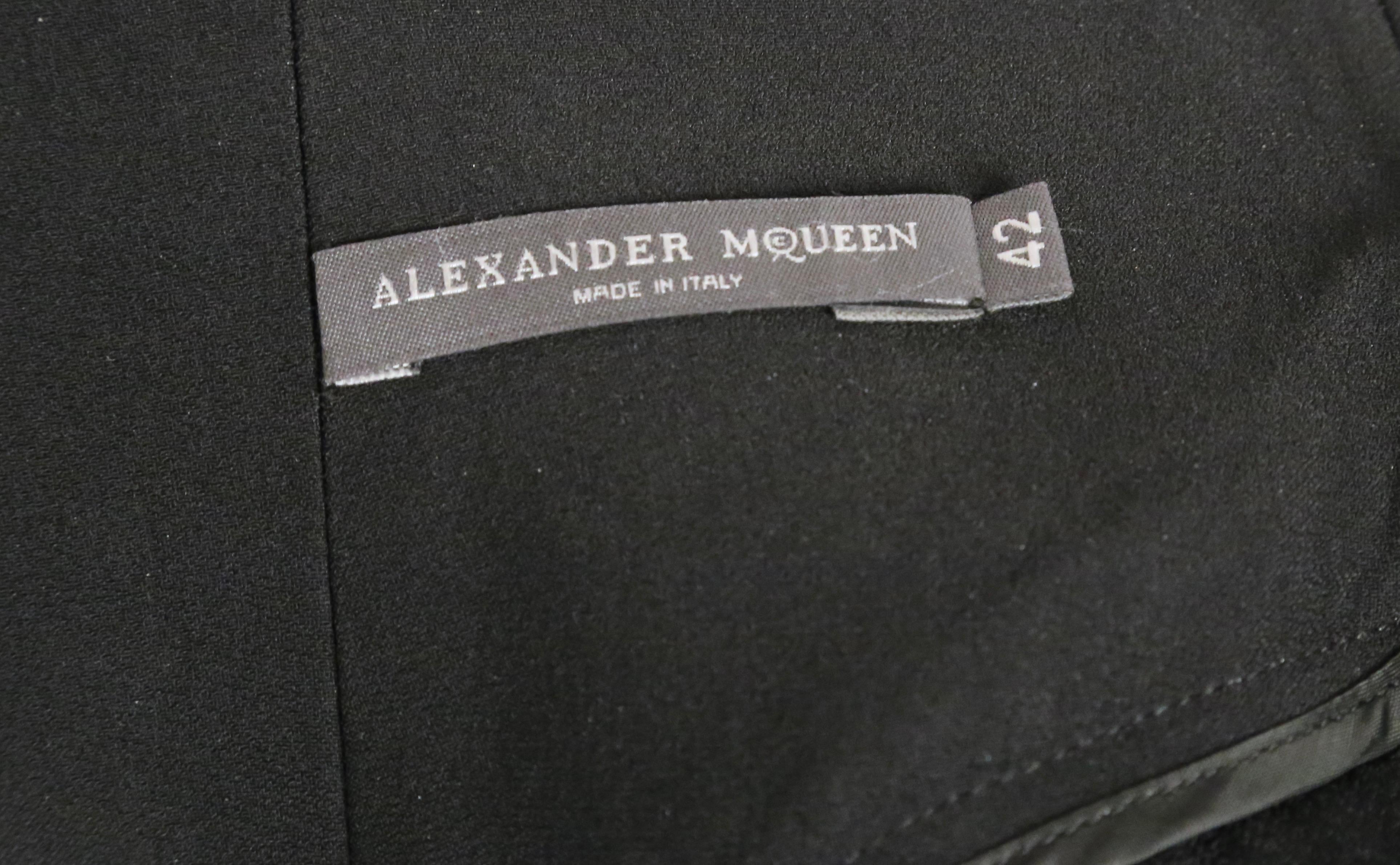 2000's ALEXANDER MCQUEEN black pants with side ruffles For Sale 4