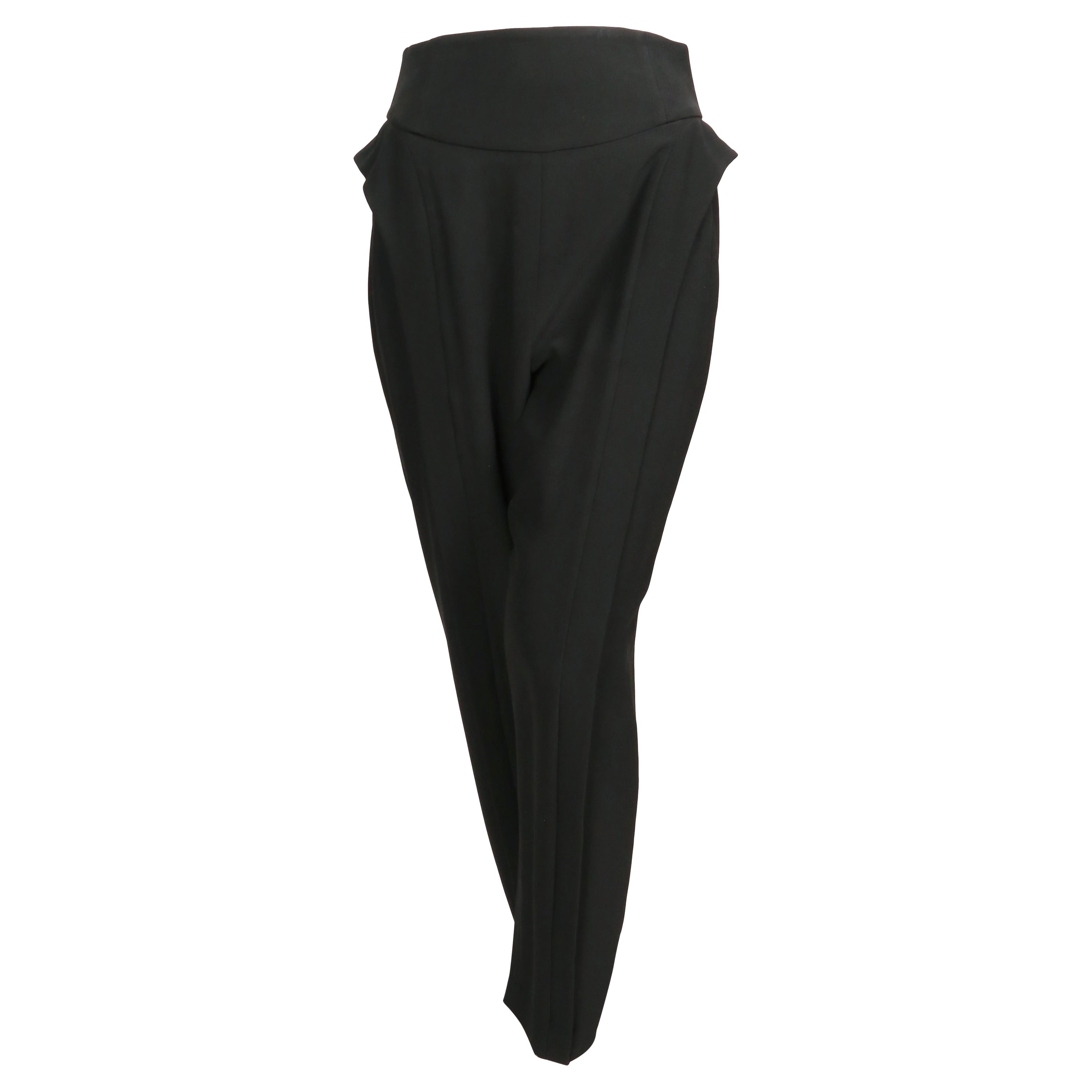 2000's ALEXANDER MCQUEEN schwarze Hose mit seitlichen Rüschen