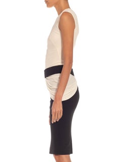 2000S ALEXANDER MCQUEEN Black & White Rayon& Elastane Dress