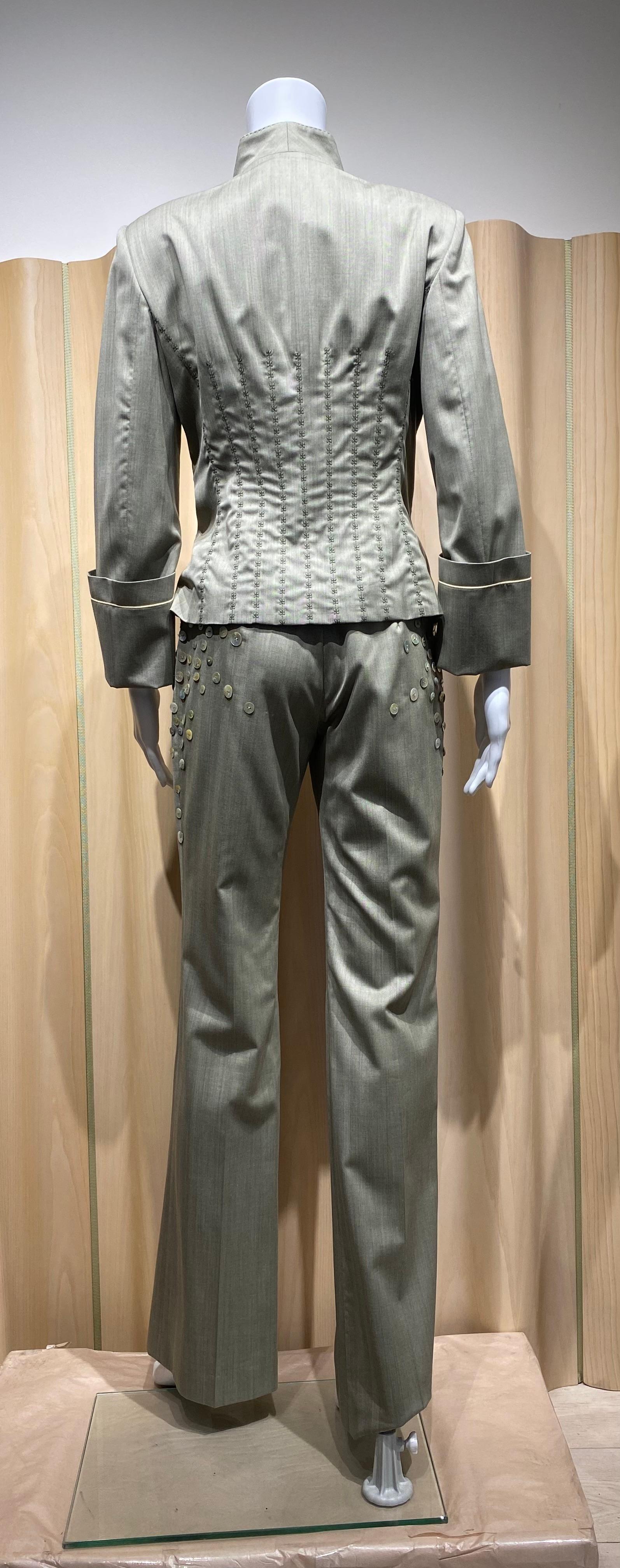 Ensemble veste et pantalon ajustés des années 2000 Alexander McQueen en vente 6