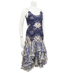 2000's Alexander McQueen Lace and Printed Cocktail Dress