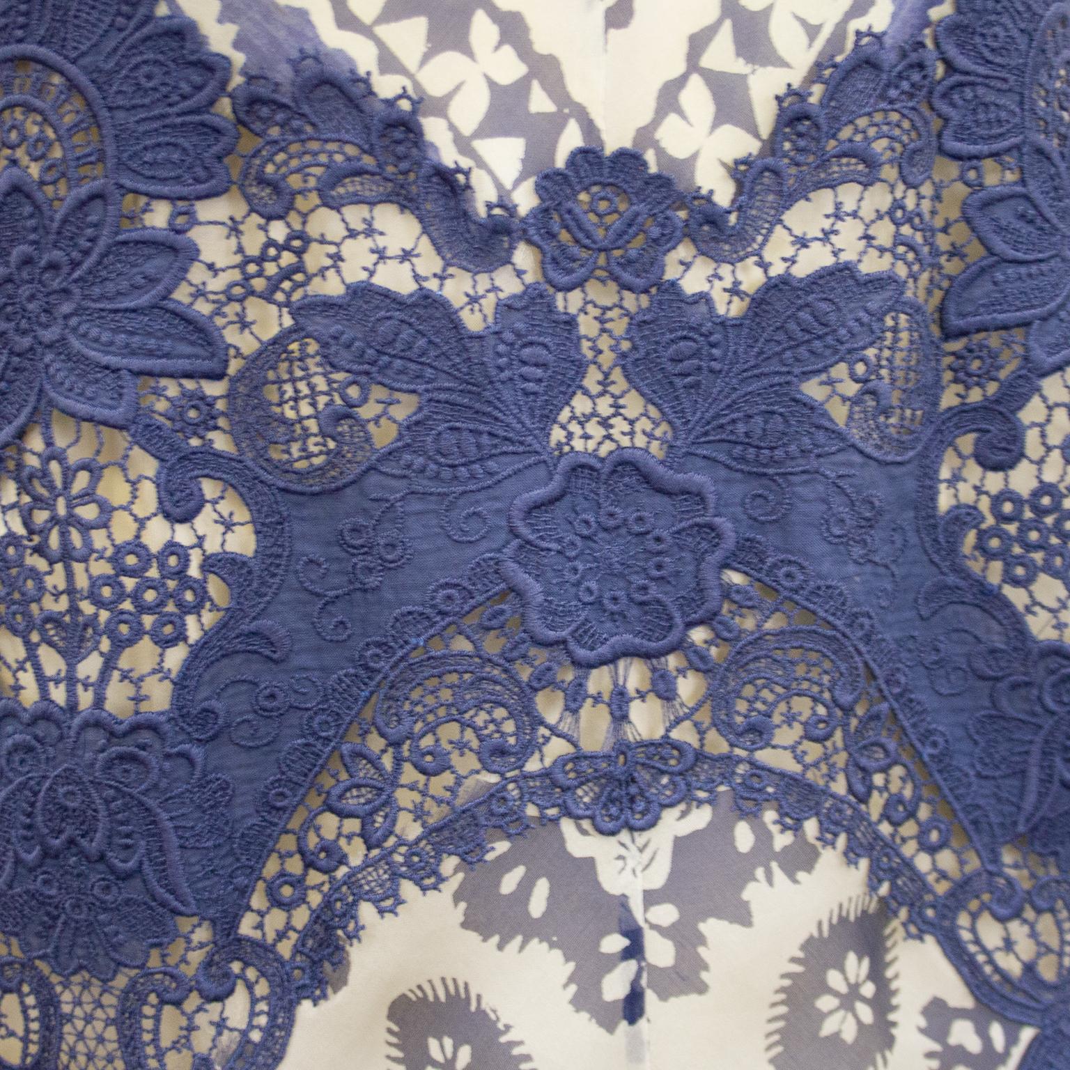 Gray 2000's Alexander McQueen Lace and Printed Cocktail Dress For Sale