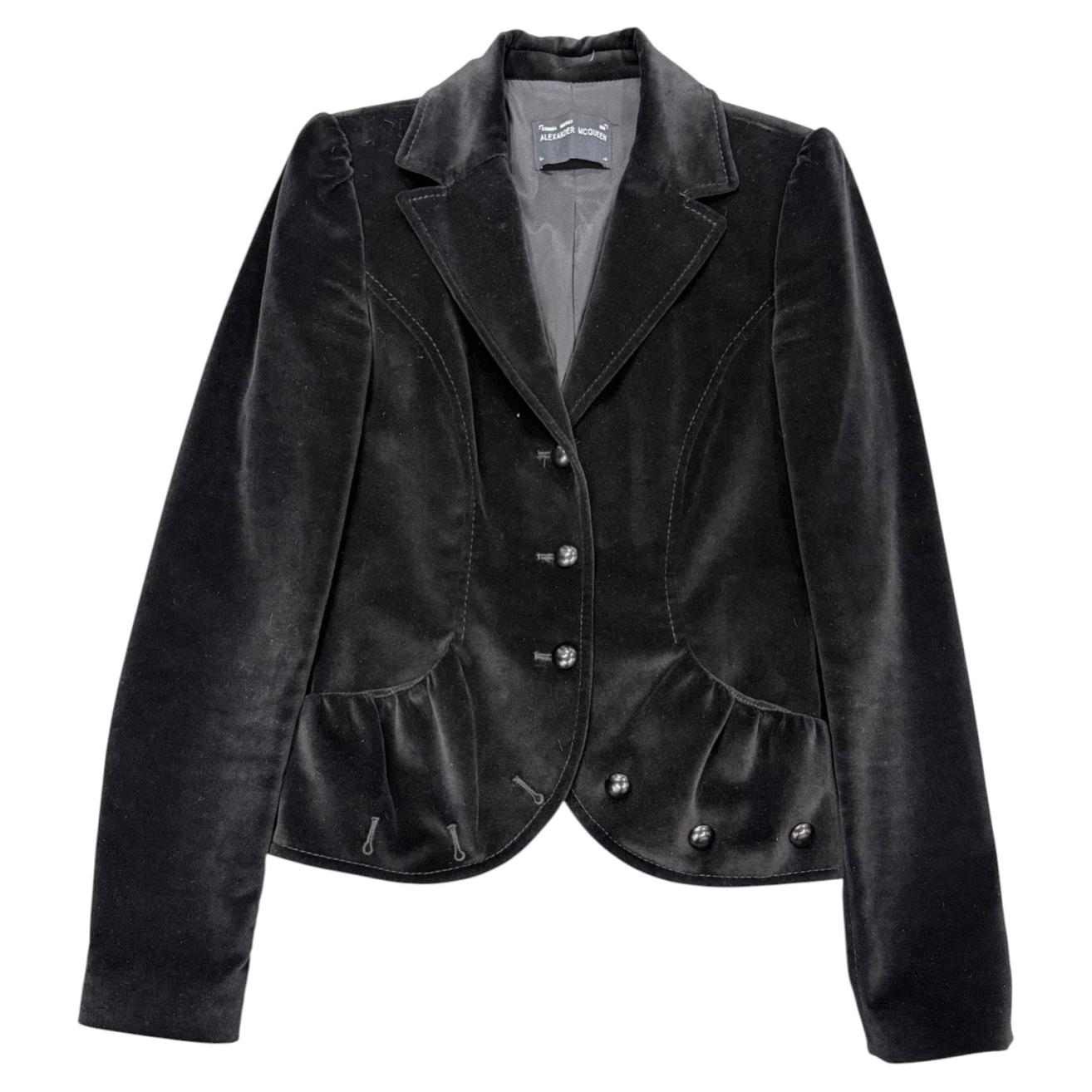 2000s Alexander McQueen peplum waist velvet jacket Regular