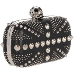 2000s Alexander McQueen Skull Studded Leather Clutch