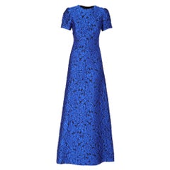 2000s Alexander Terekhov Blue Jacquard Dress