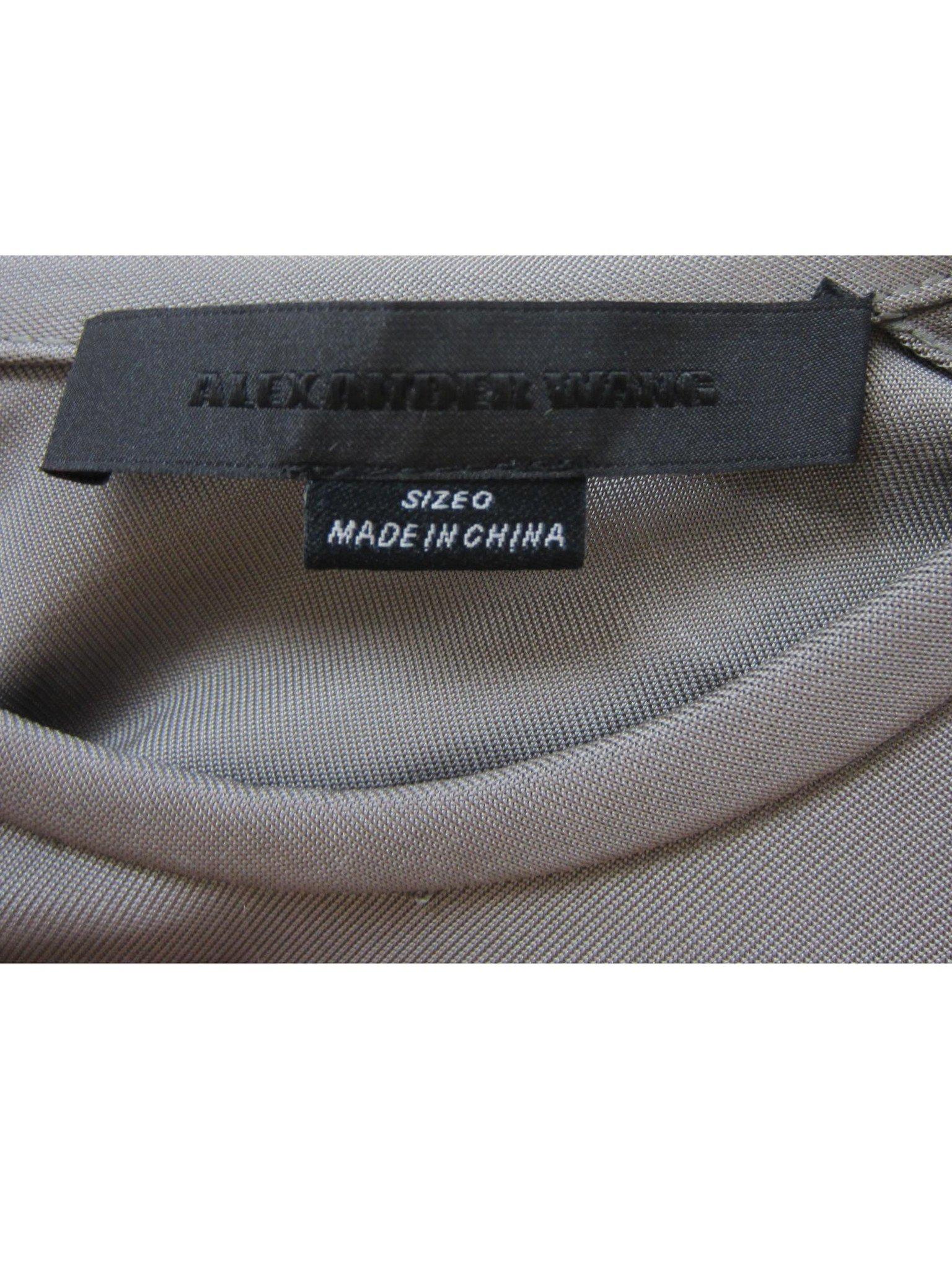 2000'S ALEXANDER WANG Oyster Grey Rayon Blend Jersey Draped  Cocktail Dress 4
