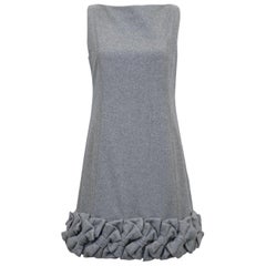2000s Alexis Mabille Demi Couture Grey Wool Dress