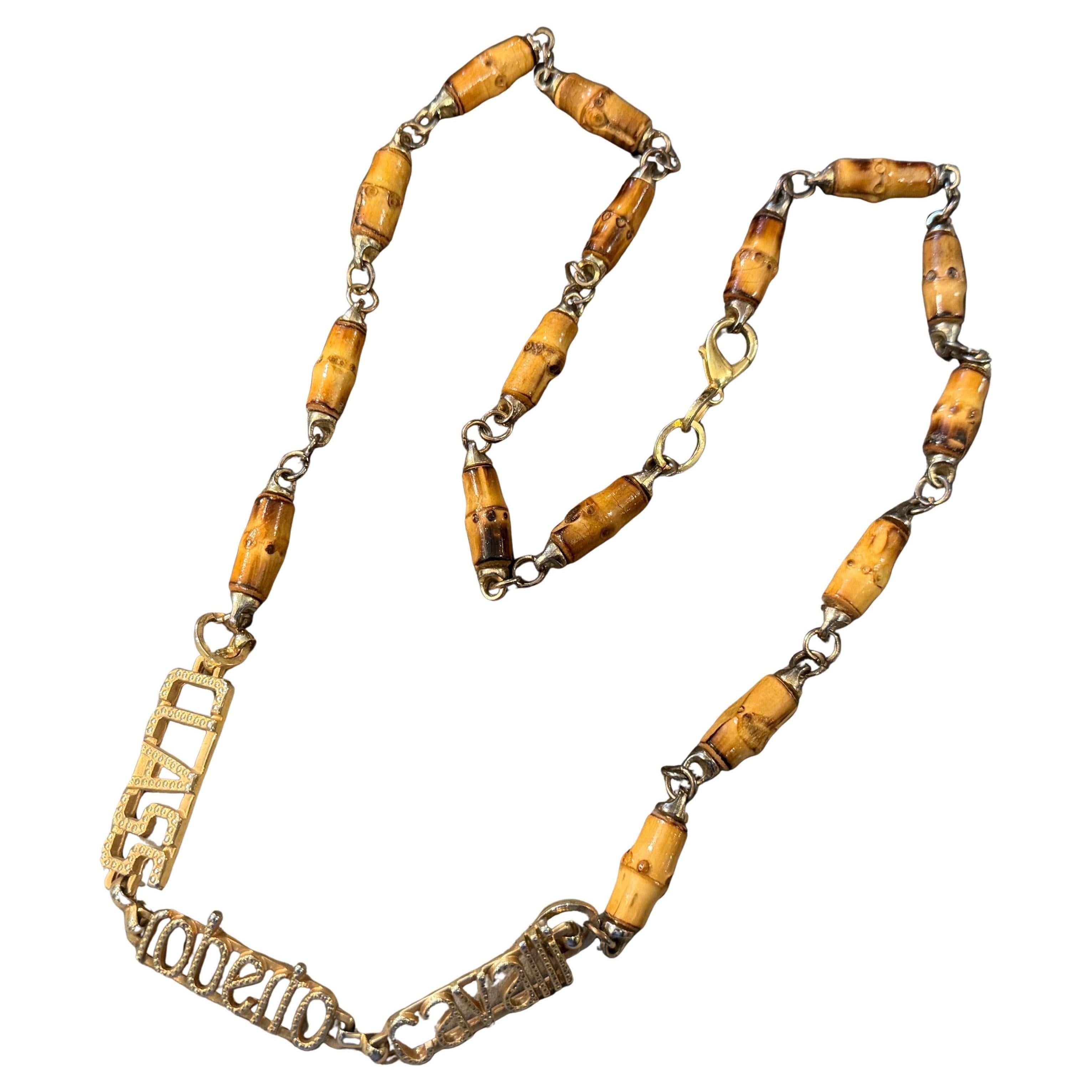 2000s Amazing Brass and Bamboo Chain by Class Roberto Cavalli en vente