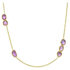 2000's Amethyst 18 Karat Gelbgold Station Halskette