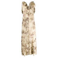 2000s A.N.G.E.L.O. Vintage Cult beige leopard print silk long dress