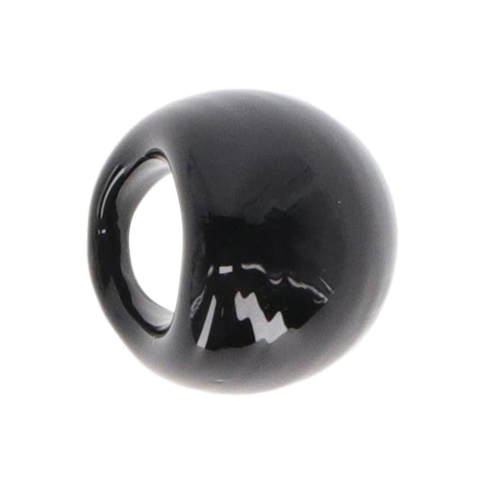 2000s A.N.G.E.L.O. Vintage Cult Black Glass Dome Ring For Sale