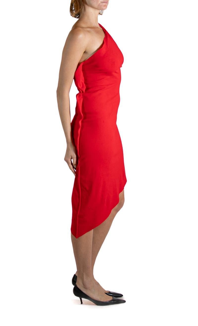 2000S A.POC ISSEY MIYAKE Red Cotton & Nylon Dress For Sale 4