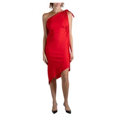 2000S A.POC ISSEY MIYAKE Vestido rojo de algodón y nailon