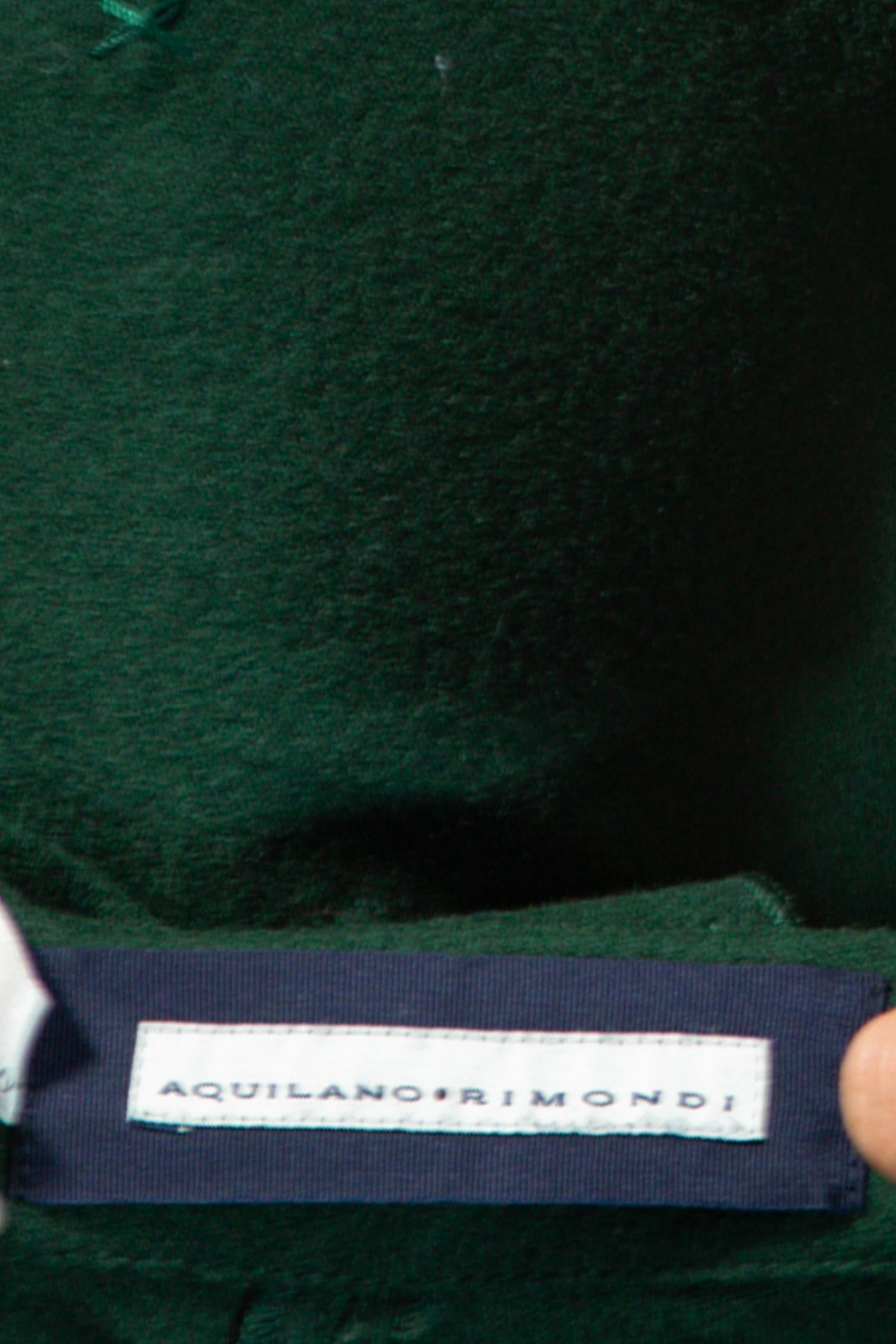 2000S Aquilano Rimondi Dark Hunter Green Wool Dress For Sale 5