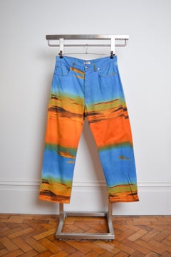 2000's Archival Moschino Sunset Pattern Colourful Pattern Ibiza Jeans - Pants
