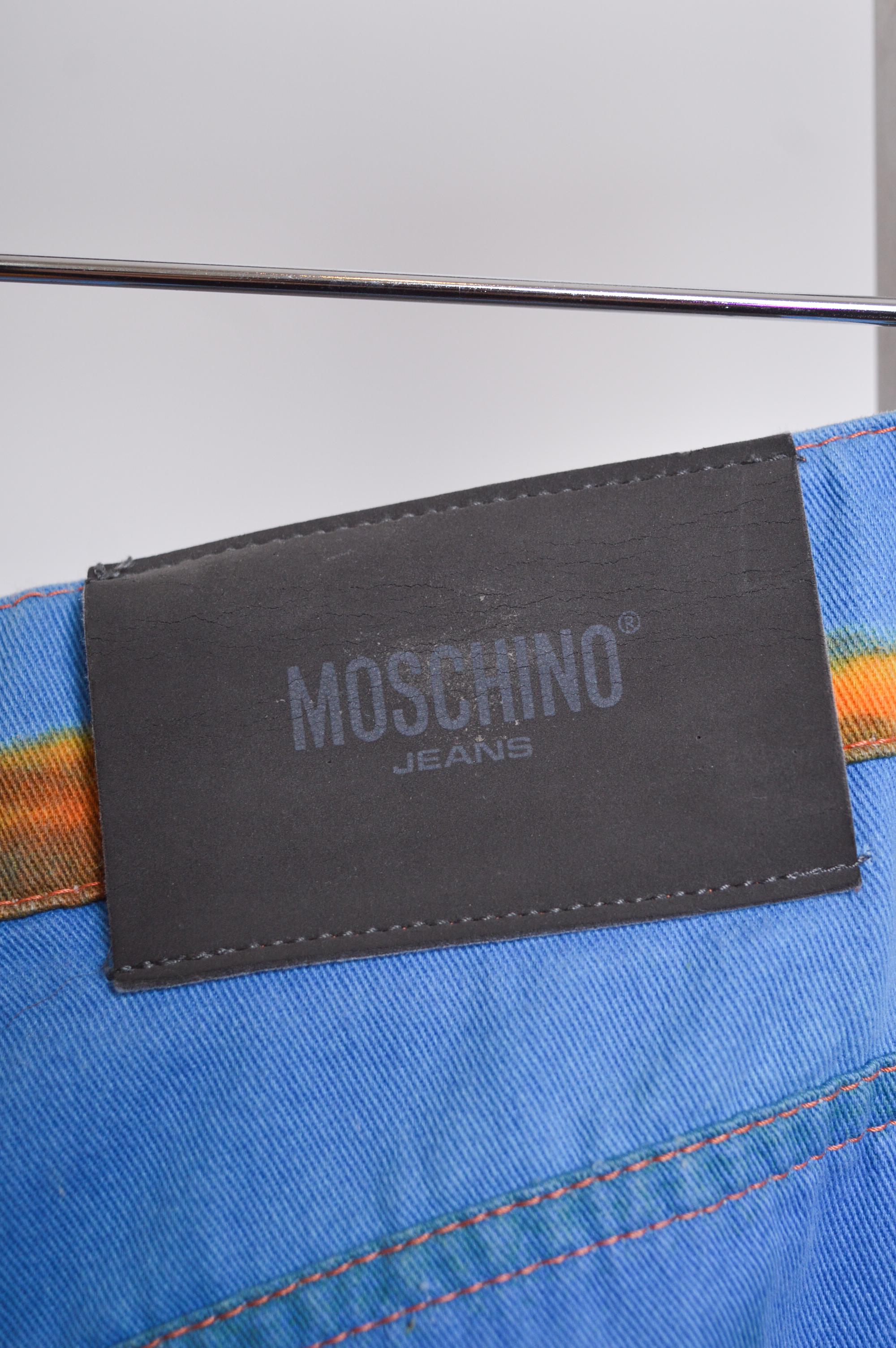 2000's Archive Moschino Sunset Pattern Bunt gemustert Ibiza Jeans - Hose im Angebot 1