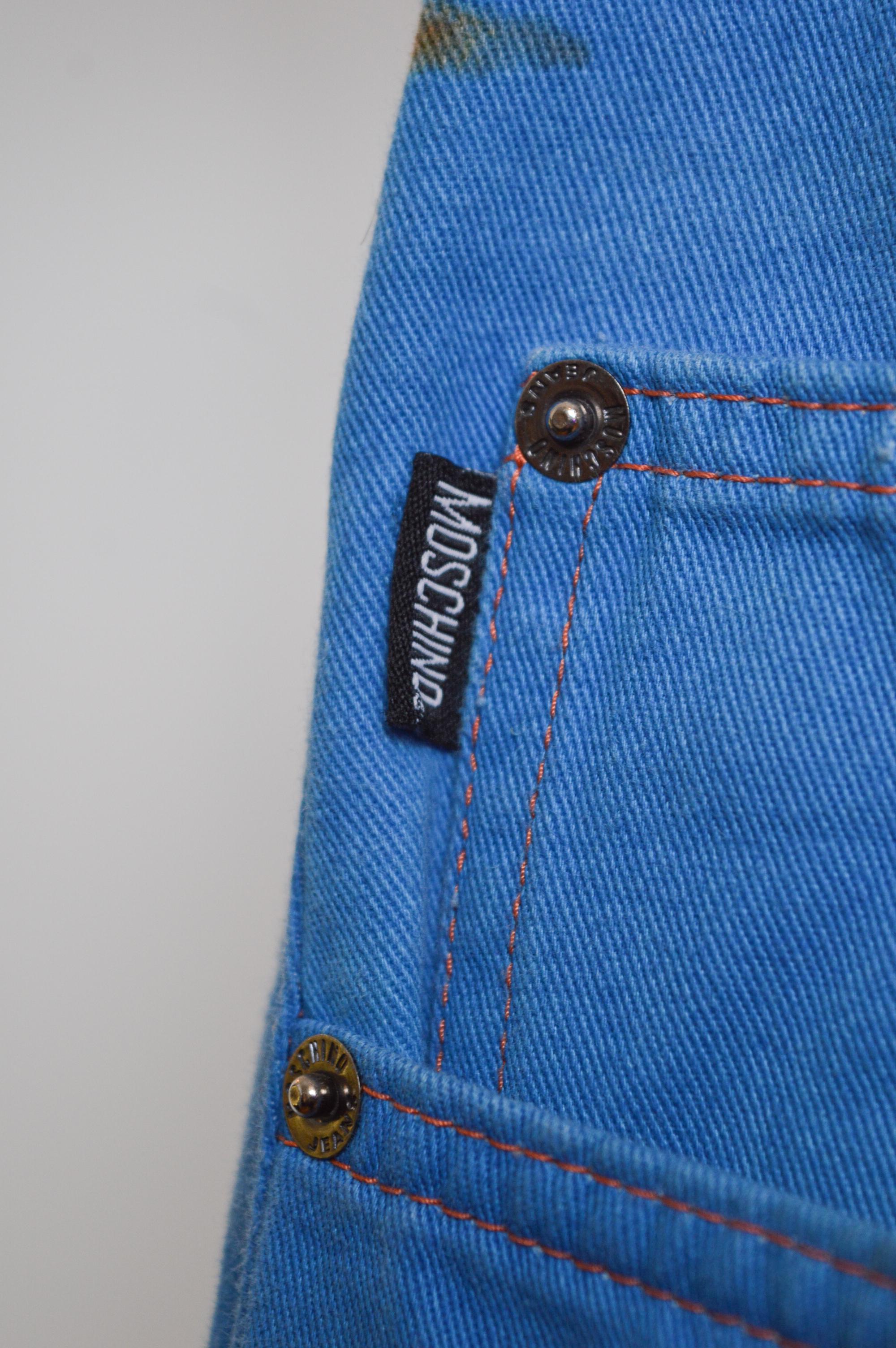 2000's Archive Moschino Sunset Pattern Bunt gemustert Ibiza Jeans - Hose im Angebot 3