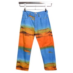Archivi degli anni 2000 Moschino Sunset Pattern Modello colorato Ibiza Jeans - Pantaloni