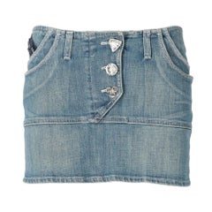 2000s Armani Jeans cotton blend denim mini skirt