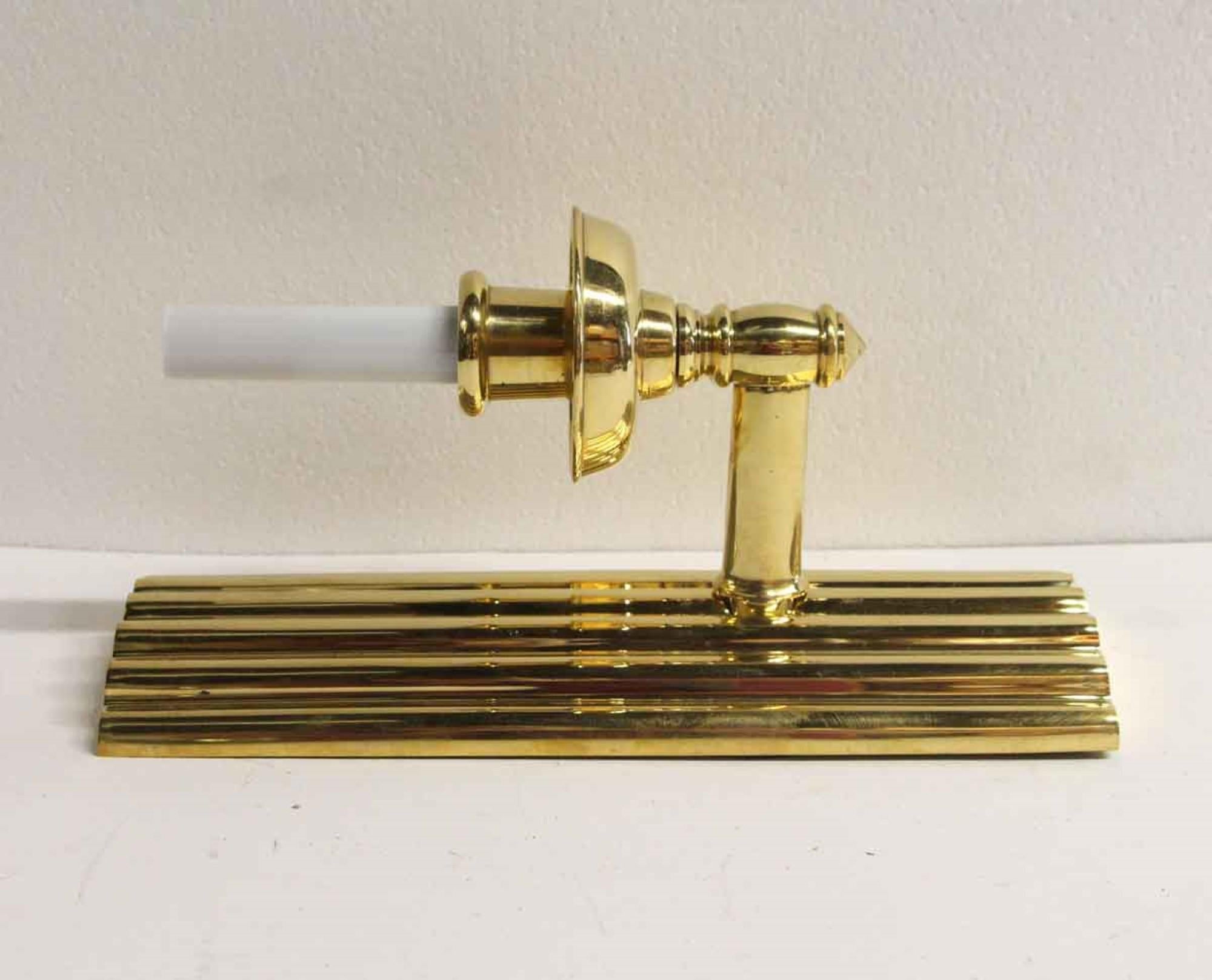 Polished 2000s Art Deco Style Cast Brass Single Arm Sconce with Ribbed Backplate