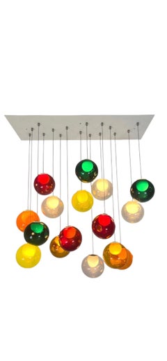 2000s Art Glass Pendant Chandelier by Omer Arbel for Bocci