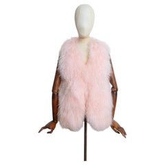 2000's Baby Pink Mongolian Lamb Shearling Sheepskin Vest Gilet - Jacket