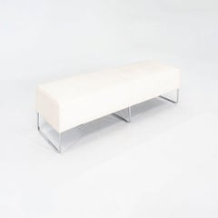 Banco Balance Bench de los años 2000 por Jeffrey Bernett para Bernhardt Design en piel blanca 63"