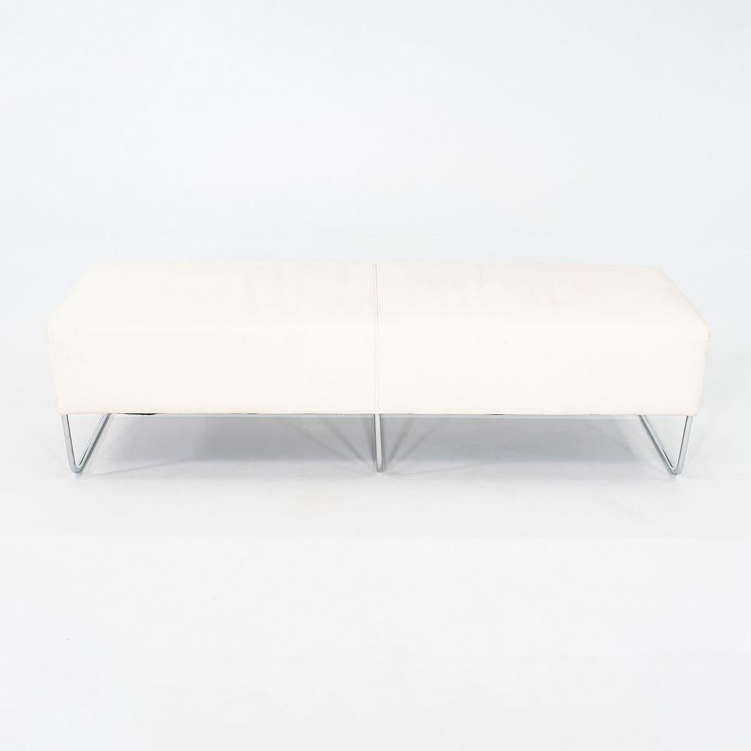 Moderne Banc Balance des années 2000 par Jeffrey Bernett pour Bernhardt Design en cuir blanc 63