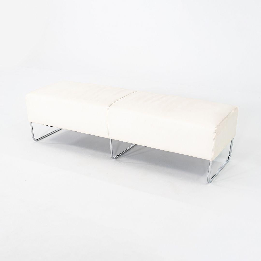 Américain Banc Balance des années 2000 par Jeffrey Bernett pour Bernhardt Design en cuir blanc 63