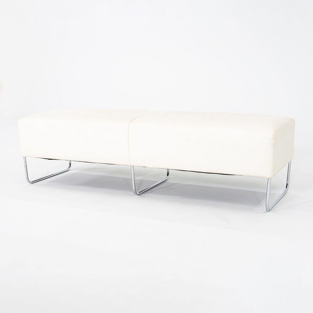 Banc Balance des années 2000 par Jeffrey Bernett pour Bernhardt Design en cuir blanc 63