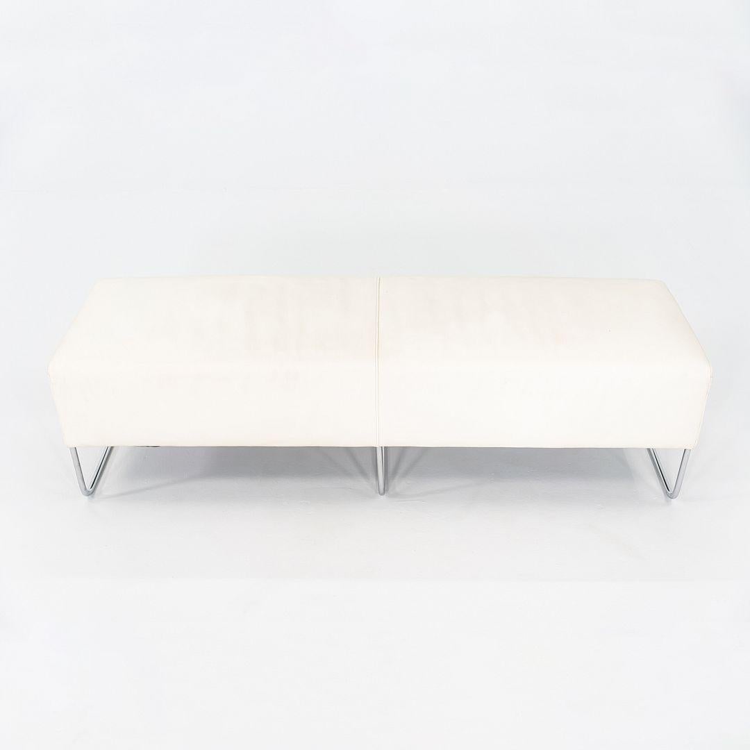 XXIe siècle et contemporain Banc Balance des années 2000 par Jeffrey Bernett pour Bernhardt Design en cuir blanc 63