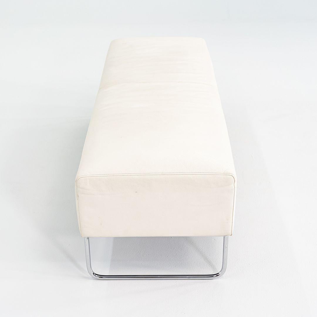 Acier Banc Balance des années 2000 par Jeffrey Bernett pour Bernhardt Design en cuir blanc 63
