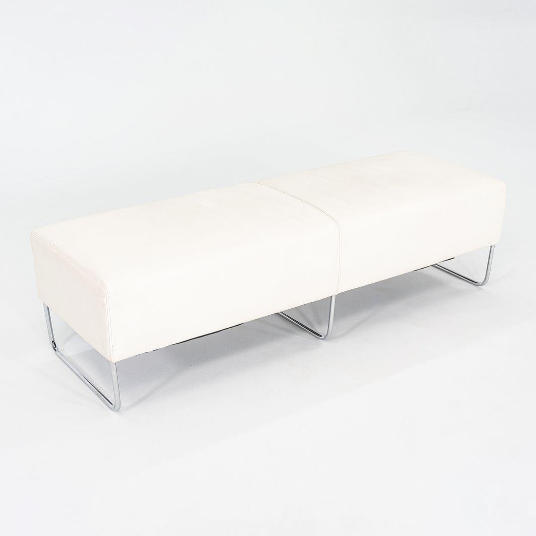 Banc Balance des années 2000 par Jeffrey Bernett pour Bernhardt Design en cuir blanc 63
