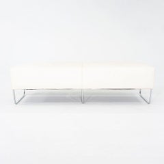 Banc Balance des années 2000 par Jeffrey Bernett pour Bernhardt Design en cuir blanc 63".