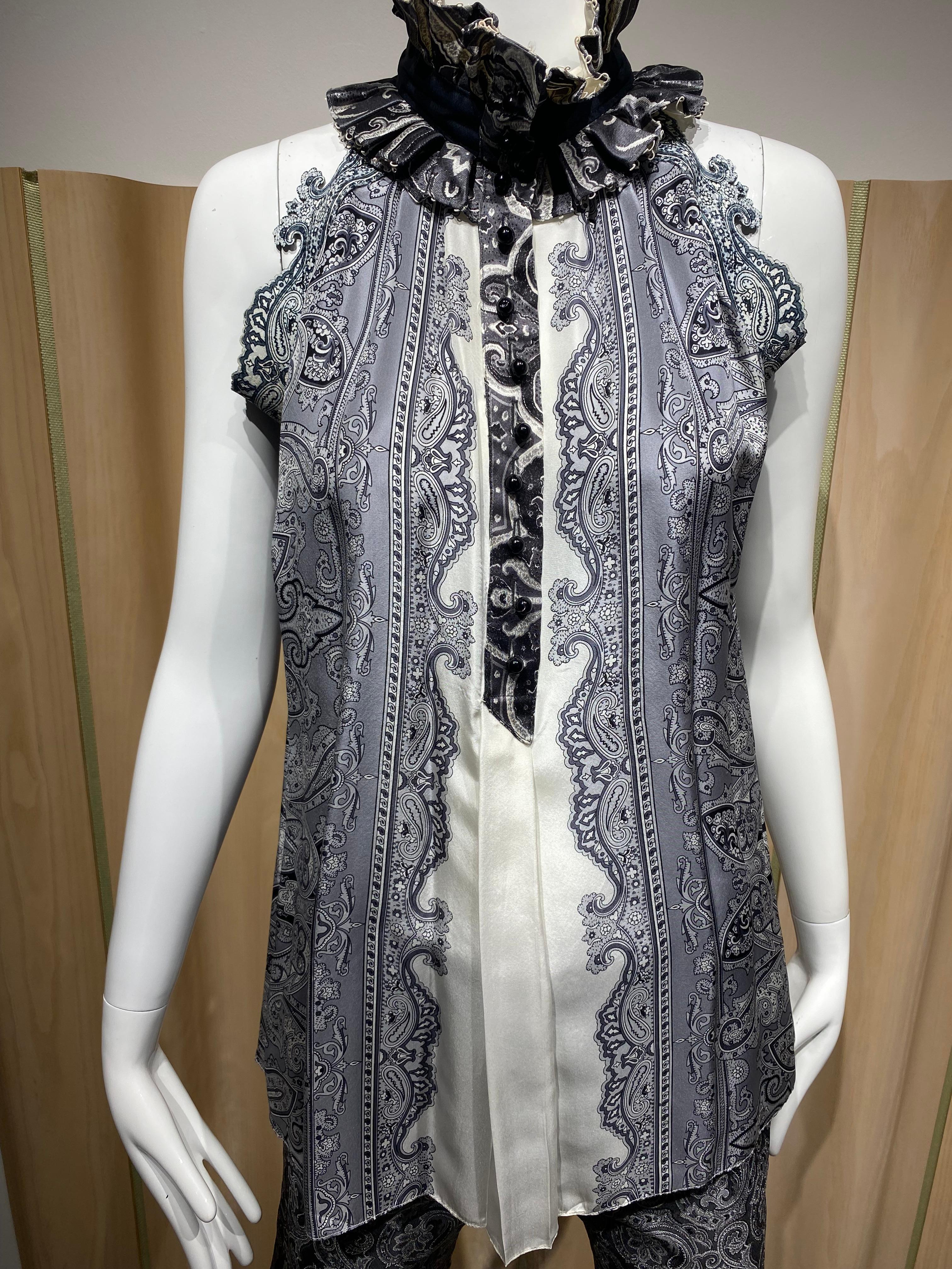 2000s Balenciaga Paisley Print  Three piece Suit by Nicolas Ghesquière For Sale 8