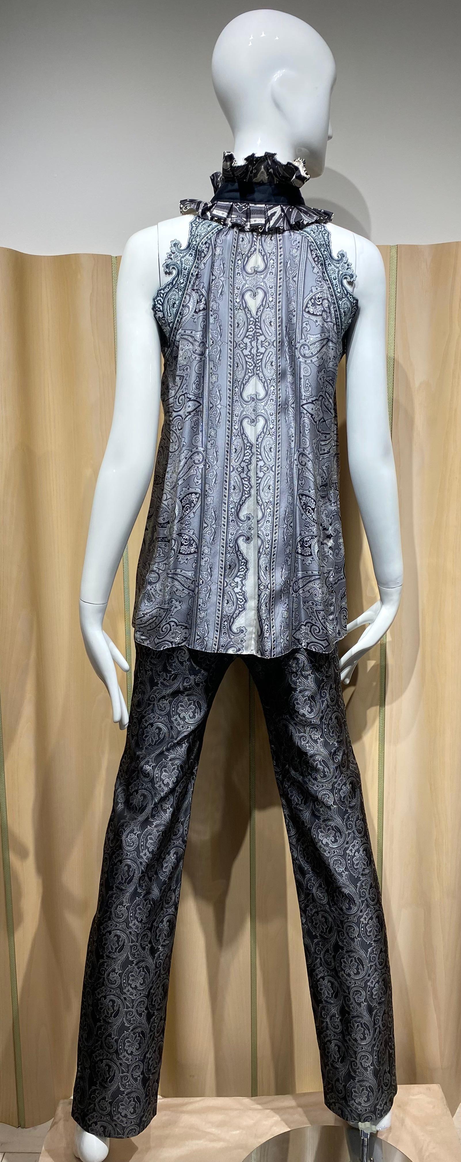 2000s Balenciaga Paisley Print  Three piece Suit by Nicolas Ghesquière For Sale 9