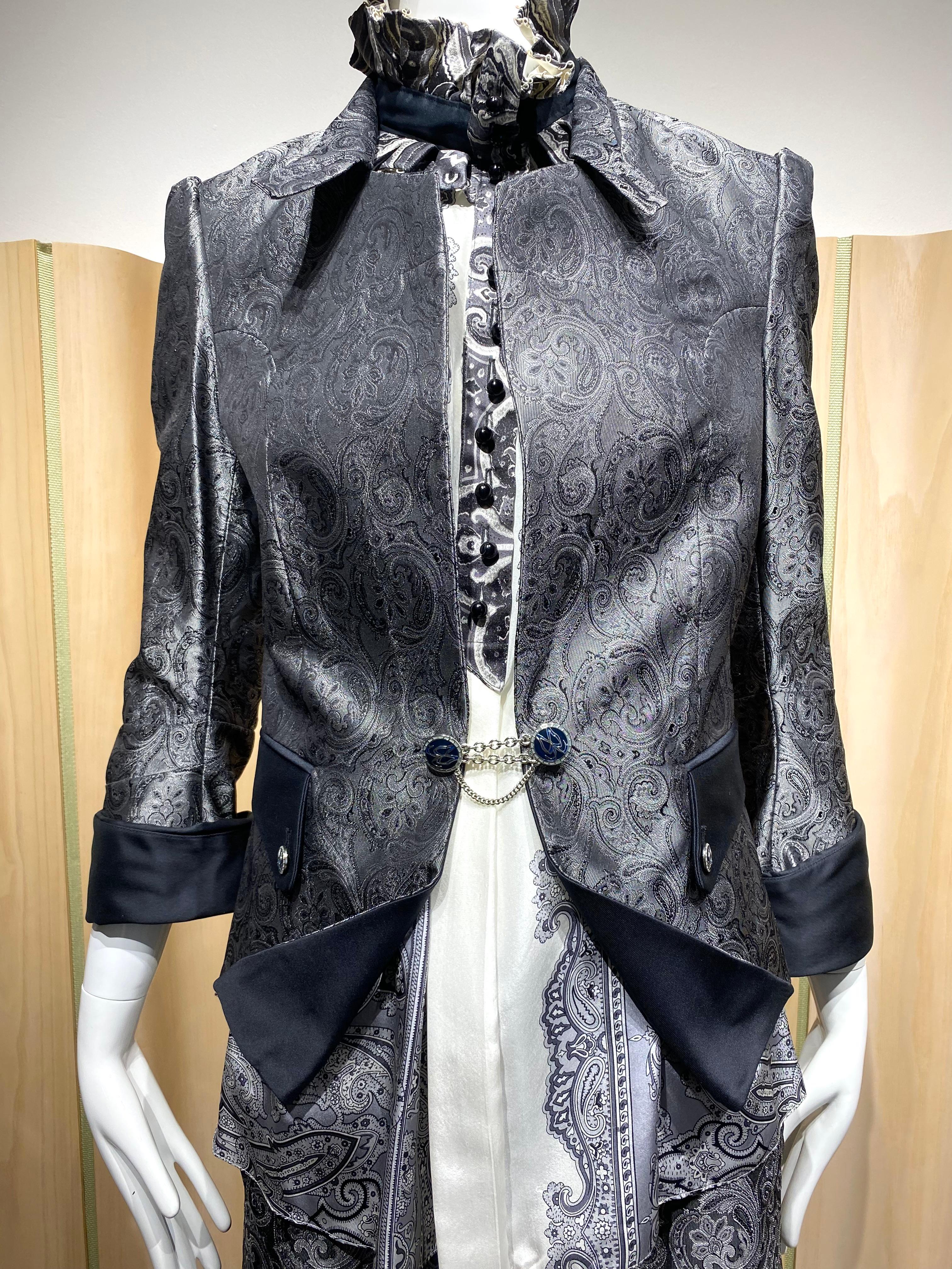 2000s Balenciaga Paisley Print  Three piece Suit by Nicolas Ghesquière For Sale 2