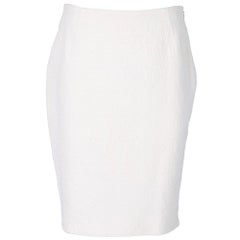 2000s Balenciaga Vintage white piquet cotton midi skirt