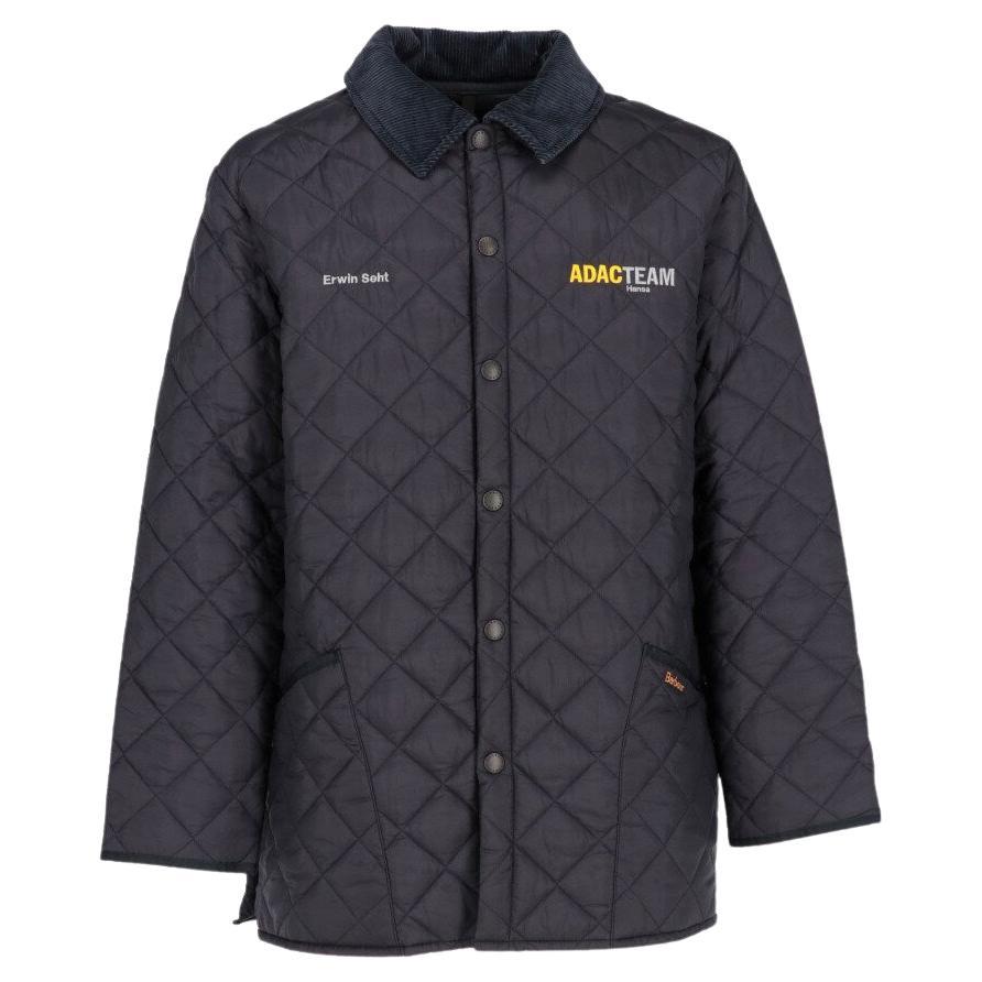 2000s Barbour blue customized quilted jacket For Sale